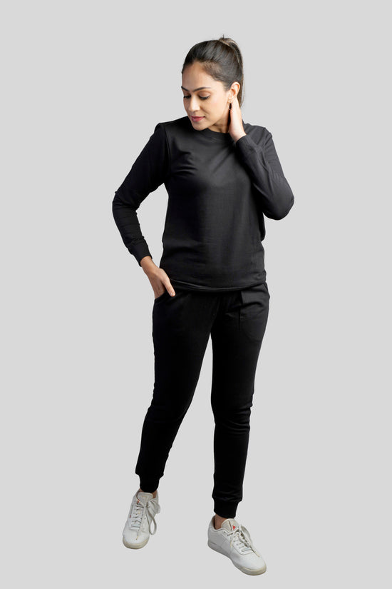 Load image into Gallery viewer, Prizmwear Women Black Sweatshirt365 - Prizmwear

